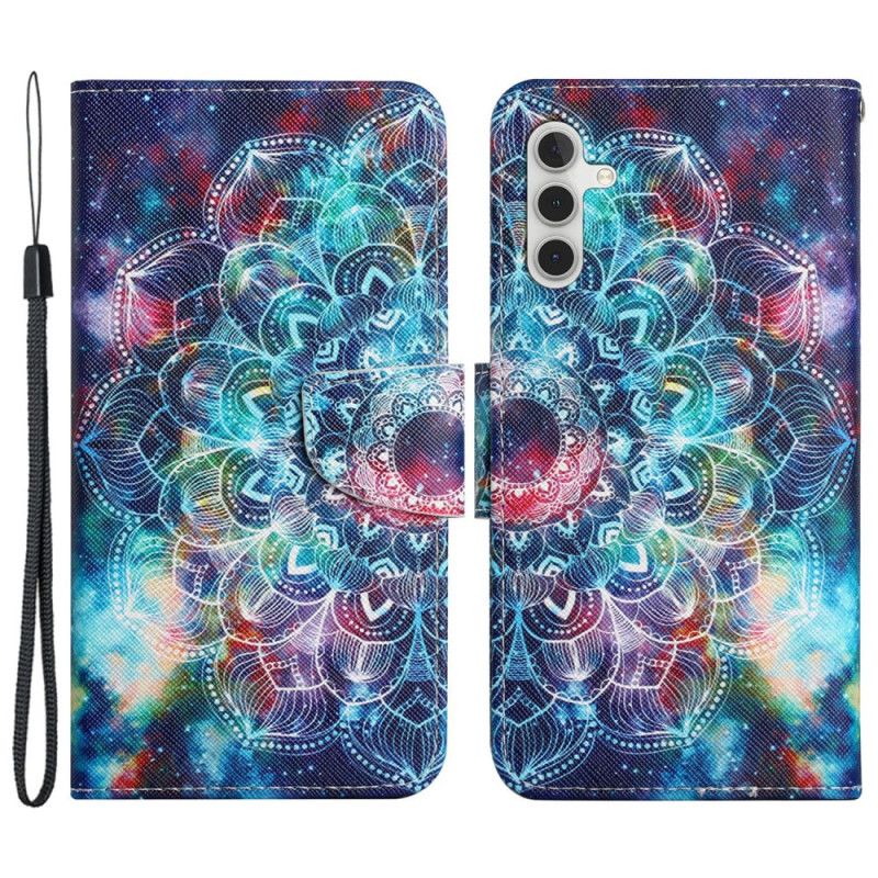 Etui Folio Do Samsung Galaxy A15 5g Gwiaździste Niebo I Mandala Z Paskiem