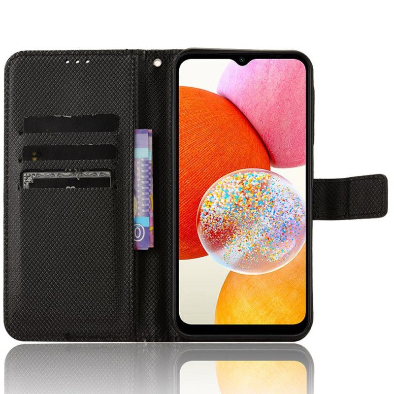 Etui Folio Do Samsung Galaxy A15 5g Pasek Ze Skóry Teksturowanej