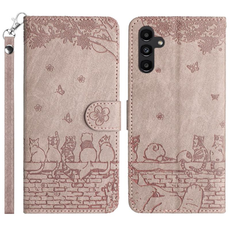 Etui Folio Samsung Galaxy A15 5g Banda Stringów. Koty