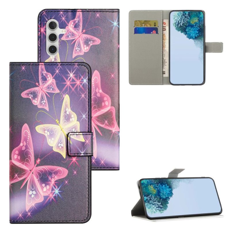 Etui Folio Samsung Galaxy A15 5g Błyszczące Motyle