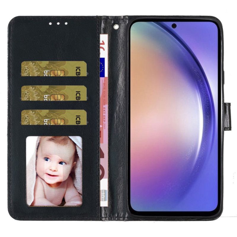 Etui Folio Samsung Galaxy A15 5g Cekiny Z Paskami Etui Ochronne