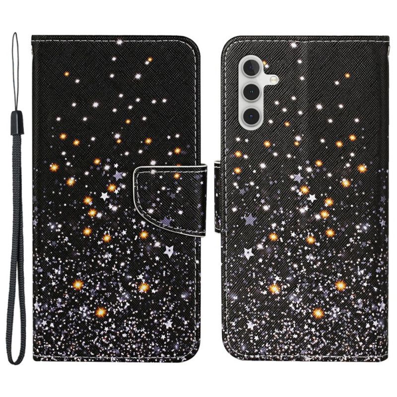 Etui Folio Samsung Galaxy A15 5g Deszcz Gwiazd W Lnaière Etui Ochronne