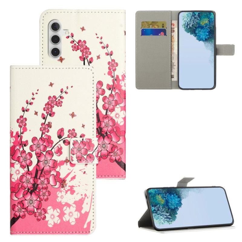 Etui Folio Samsung Galaxy A15 5g Kwiat Śliwy