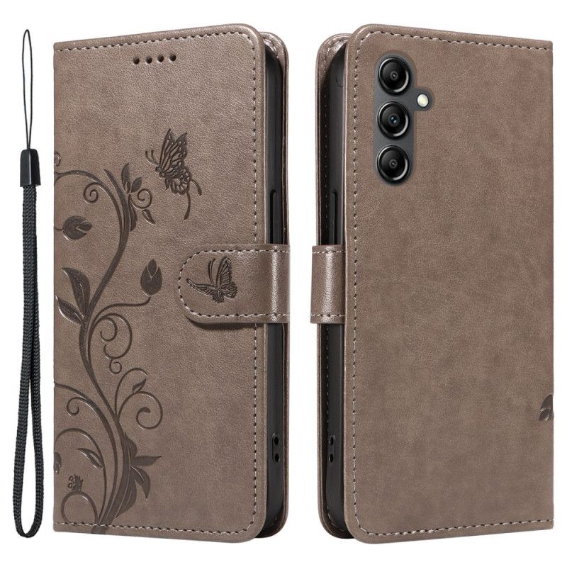 Etui Folio Samsung Galaxy A15 5g Kwiaty Moreli Z Paskiem Etui Ochronne