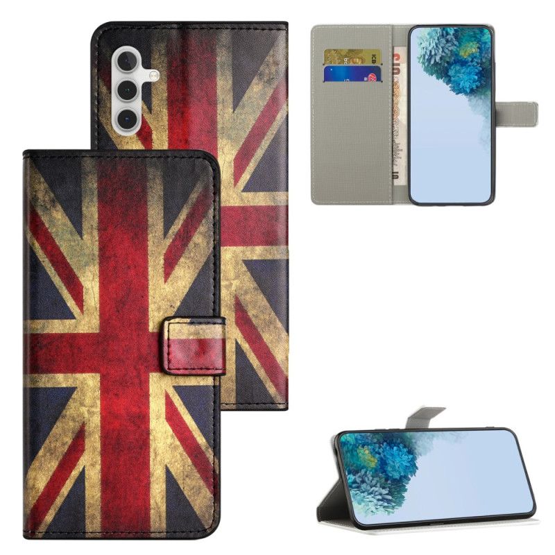 Etui Folio Samsung Galaxy A15 5g Stara Angielska Flaga Etui Ochronne