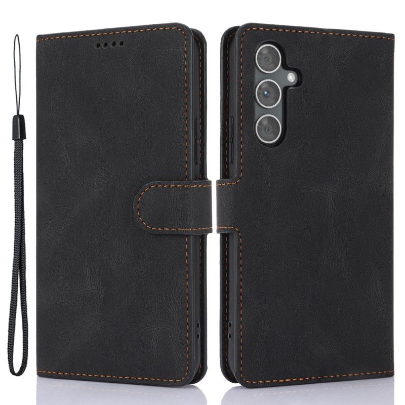 Etui Folio Samsung Galaxy A15 5g Zamszowy Styl Z Paskiem Etui Ochronne