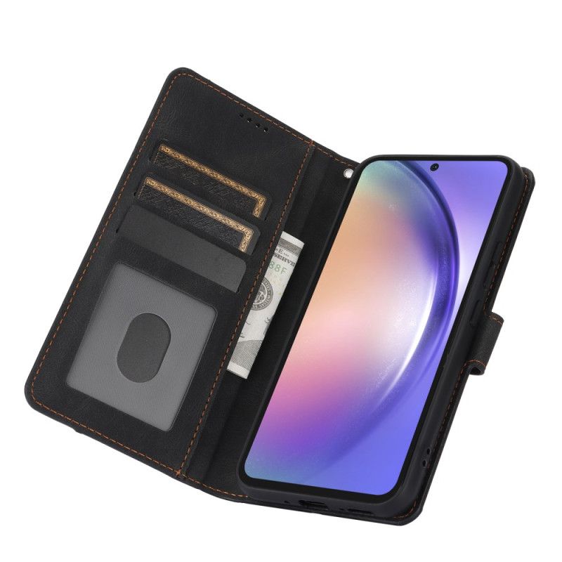 Etui Folio Samsung Galaxy A15 5g Zamszowy Styl Z Paskiem Etui Ochronne