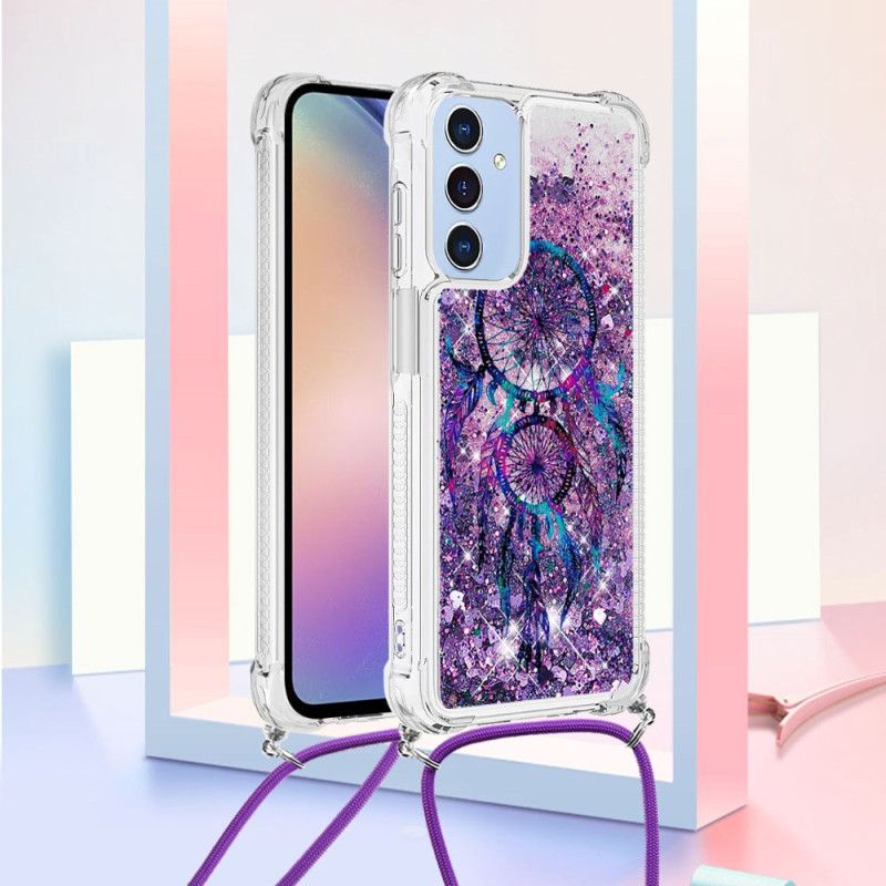 Etui Samsung Galaxy A15 5g Cekinowy Sznurek Z Motywem Kreskówek