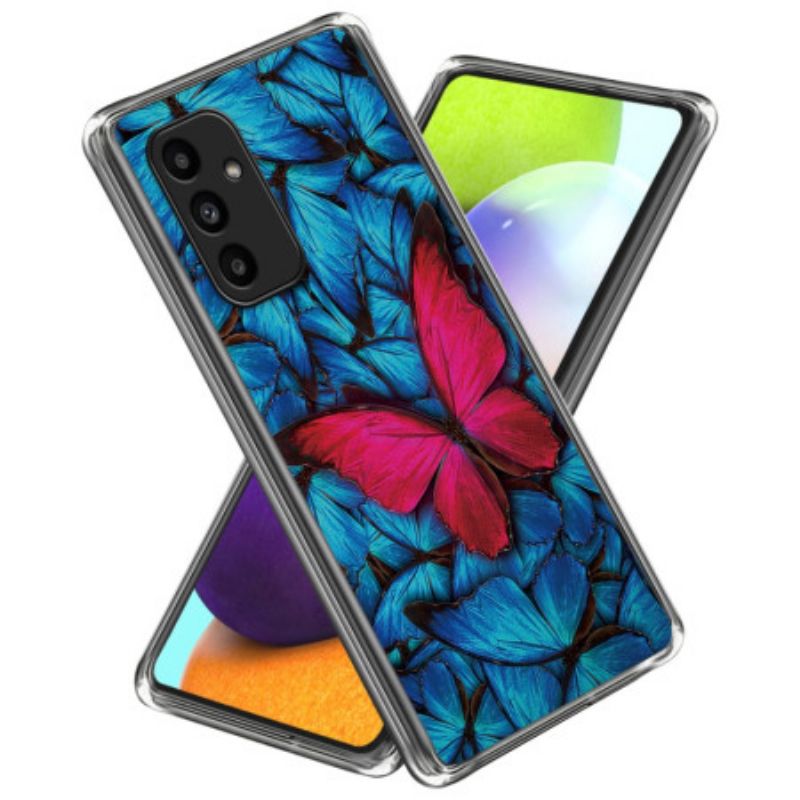 Etui Samsung Galaxy A15 5g CZerwony Motyl