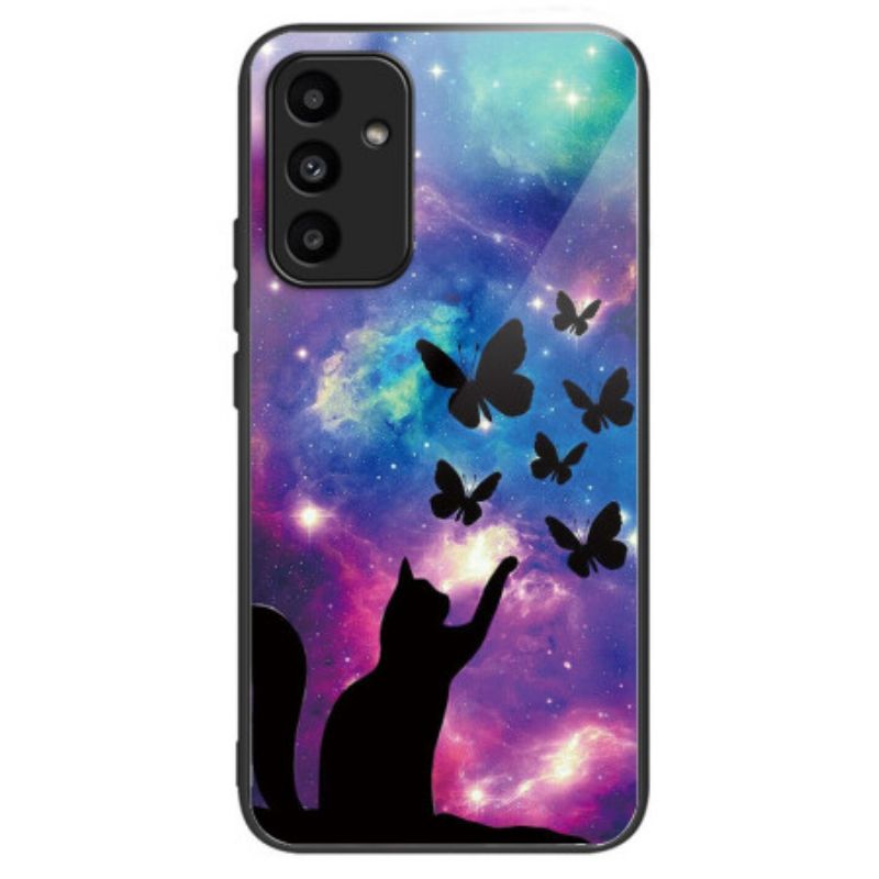 Etui Samsung Galaxy A15 5g Kot I Motyle Ze Szkła Hartowanego