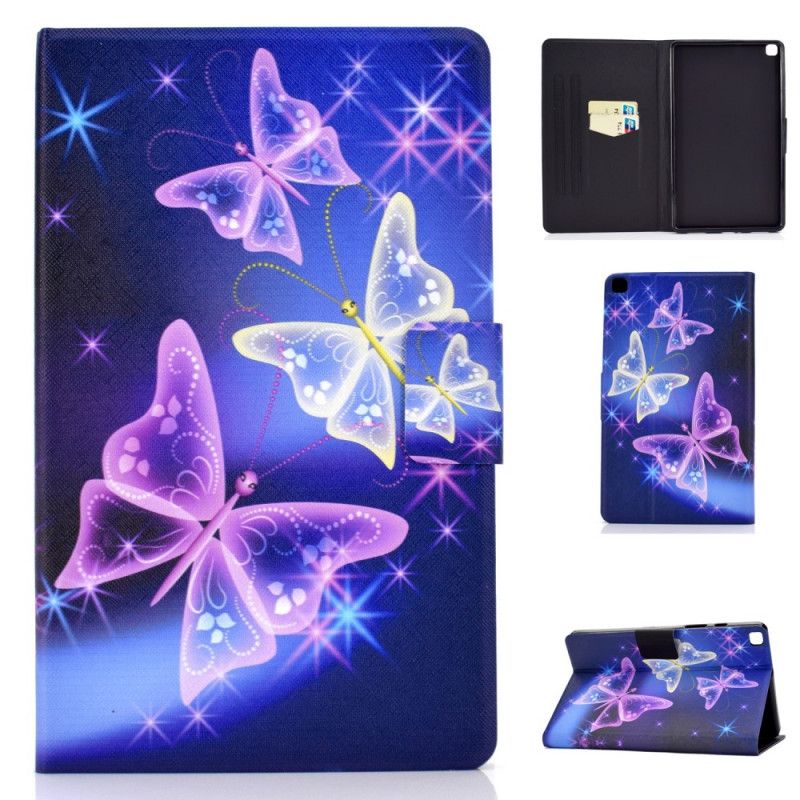 Etui Folio Samsung Galaxy Tab A7 Fioletowy Ciemnoniebieski Motyle Etui Ochronne