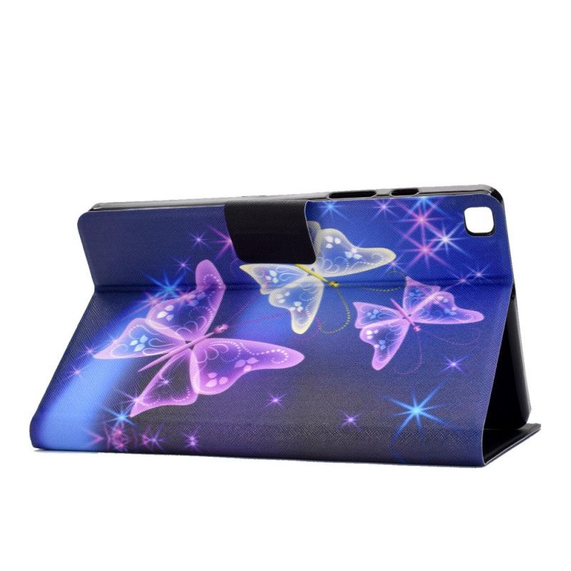 Etui Folio Samsung Galaxy Tab A7 Fioletowy Ciemnoniebieski Motyle Etui Ochronne