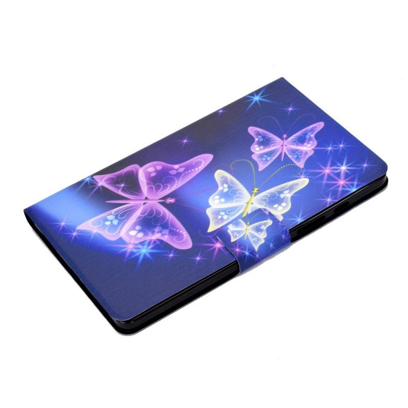 Etui Folio Samsung Galaxy Tab A7 Fioletowy Ciemnoniebieski Motyle Etui Ochronne