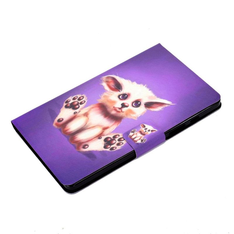 Etui Folio Samsung Galaxy Tab A7 Fioletowy Ciemnoniebieski Zabawny Kot