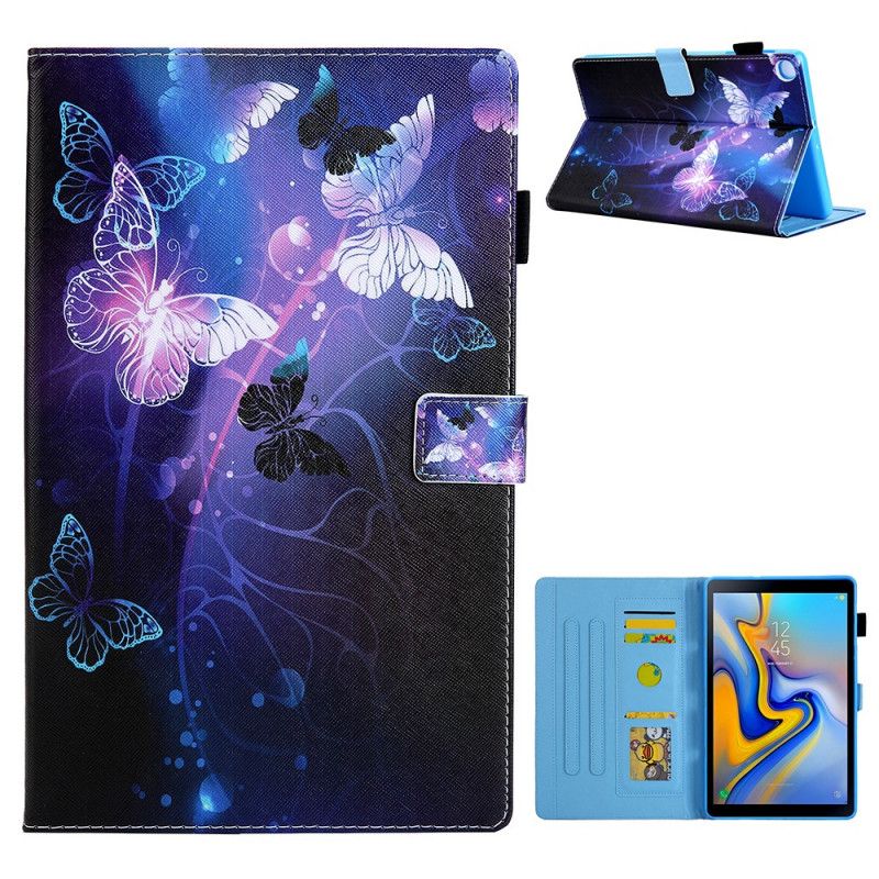 Etui Folio Samsung Galaxy Tab A7 Fioletowy Czarny Motyle W Locie Etui Ochronne