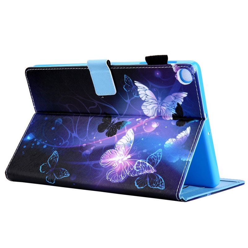 Etui Folio Samsung Galaxy Tab A7 Fioletowy Czarny Motyle W Locie Etui Ochronne