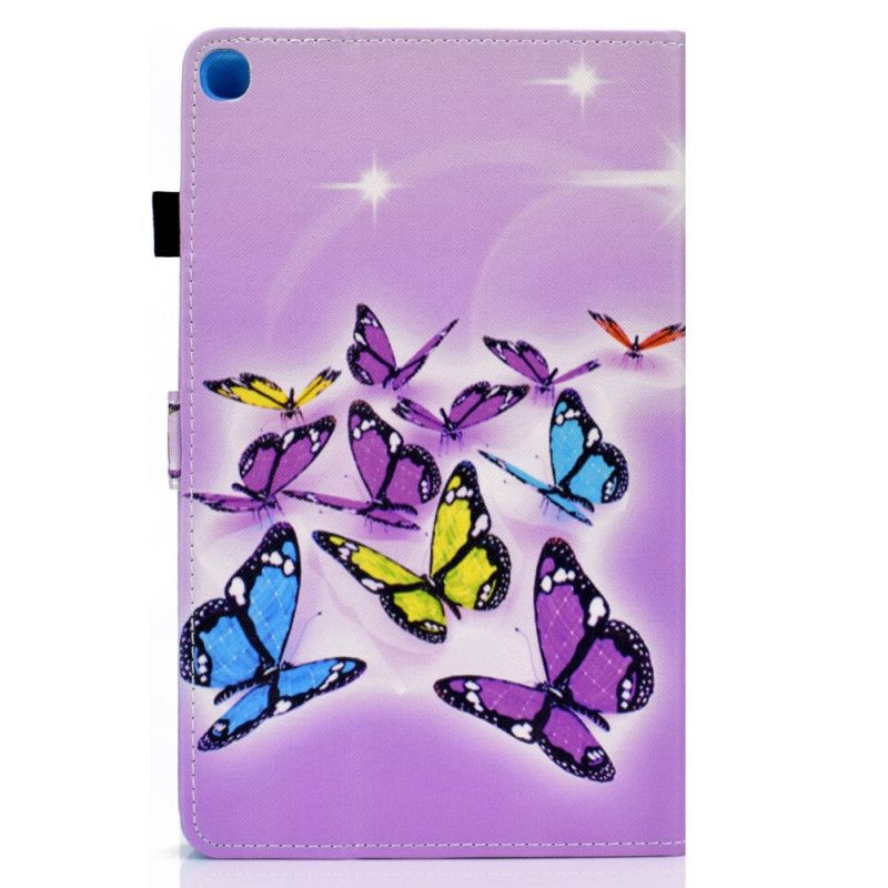 Etui Folio Samsung Galaxy Tab A7 Fioletowy Zielony Malowane Motyle