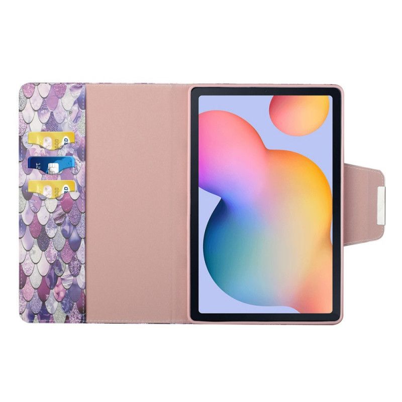 Etui Folio Samsung Galaxy Tab A7 Jasnofioletowy Fioletowy Designerskie Cekiny