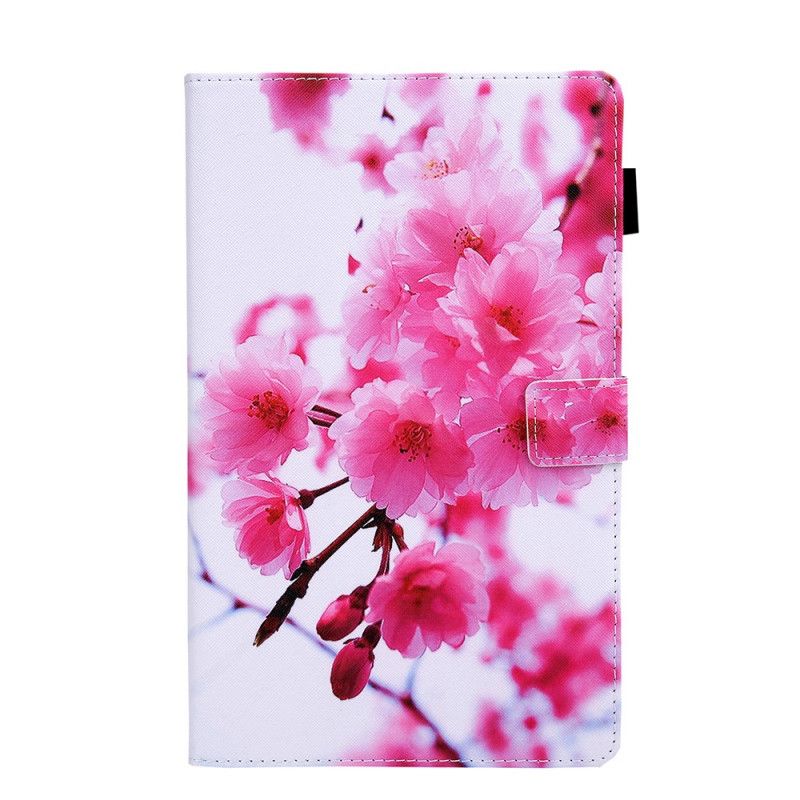 Etui Folio Samsung Galaxy Tab A7 Jasnoniebieski Magenta Wymarzone Kwiaty Etui Ochronne