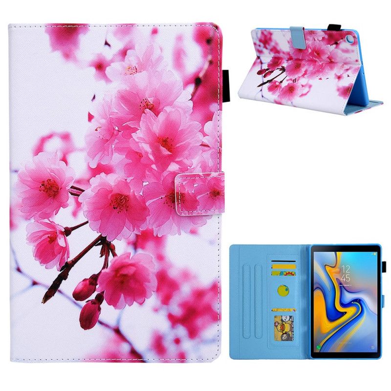 Etui Folio Samsung Galaxy Tab A7 Jasnoniebieski Magenta Wymarzone Kwiaty Etui Ochronne