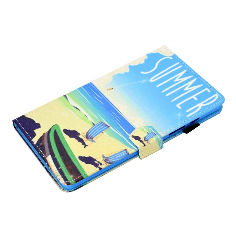 Etui Folio Samsung Galaxy Tab A7 Jasnoniebieski Zielony Plaża Etui Ochronne