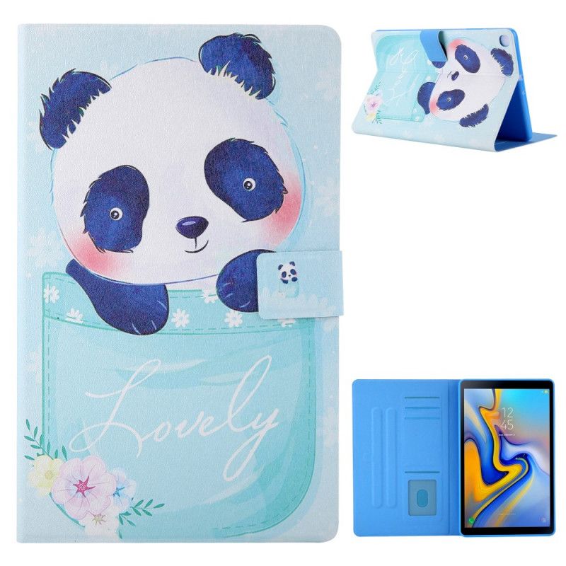 Etui Folio Samsung Galaxy Tab A7 Jasnoniebieski Zielony Urocza Panda