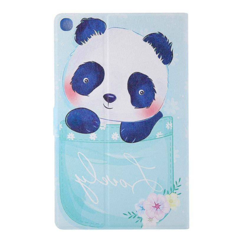 Etui Folio Samsung Galaxy Tab A7 Jasnoniebieski Zielony Urocza Panda