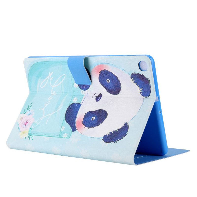 Etui Folio Samsung Galaxy Tab A7 Jasnoniebieski Zielony Urocza Panda