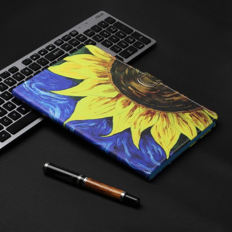 Etui Folio Samsung Galaxy Tab A7 Malowany Słonecznik Etui Ochronne