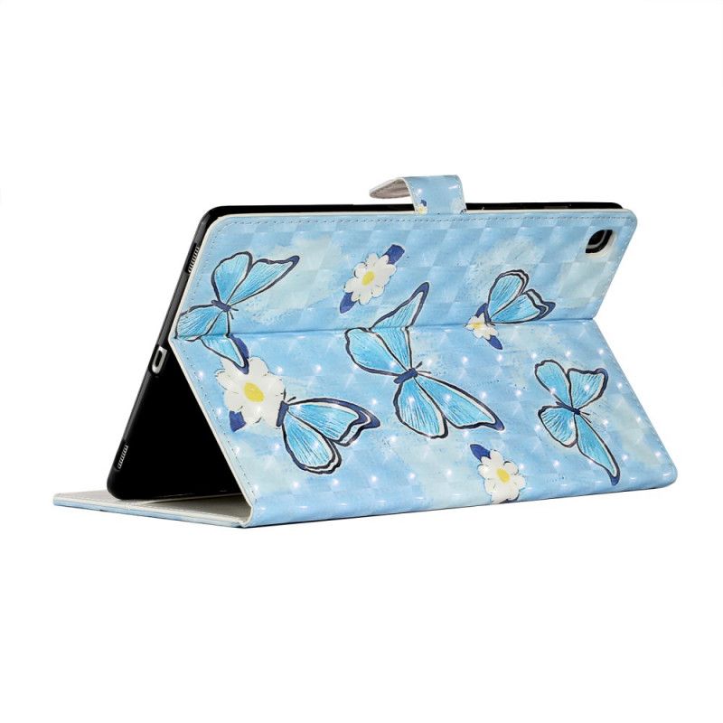 Etui Folio Samsung Galaxy Tab A7 Niebieskie Motyle Etui Ochronne