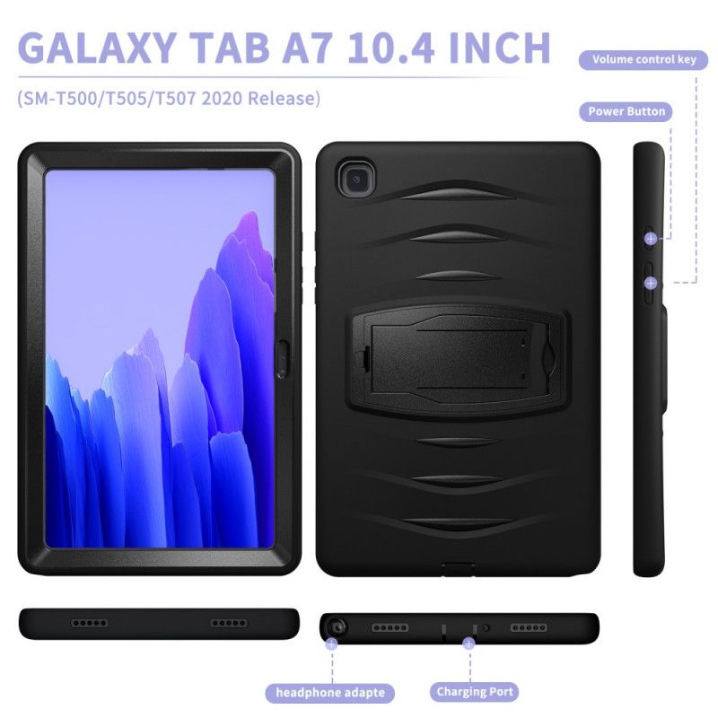 Etui Samsung Galaxy Tab A7 Czerwony Czarny Ochrona Zderzaka Ze Wspornikiem Etui Ochronne