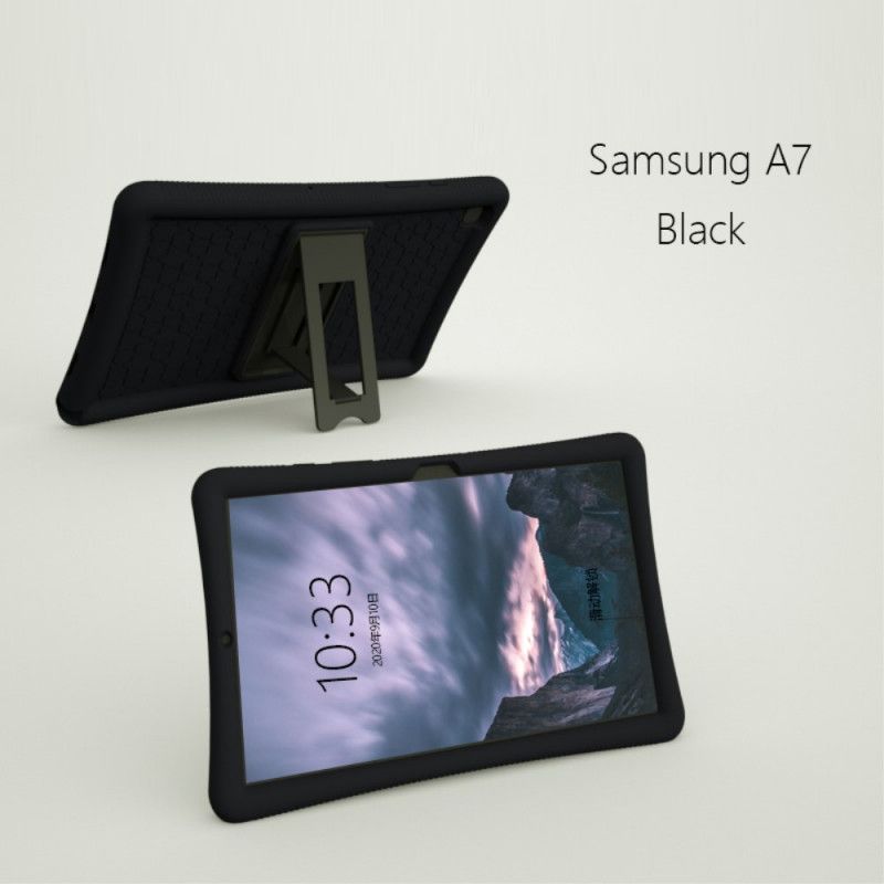 Etui Samsung Galaxy Tab A7 Czerwony Czarny Podstawa Silikonowa