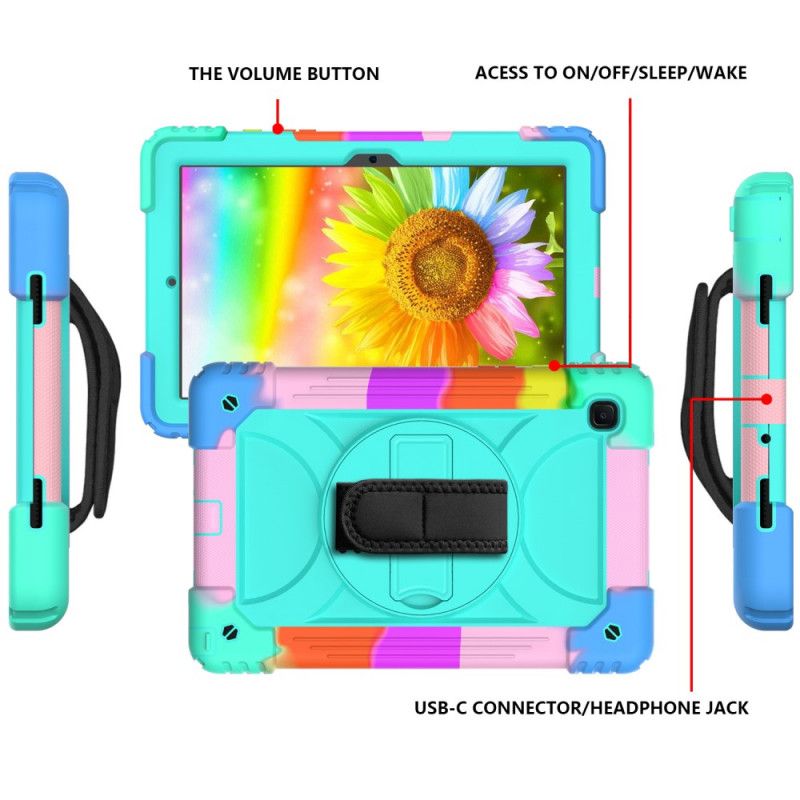 Etui Samsung Galaxy Tab A7 Fiolet Magenta Kolor Paska I Paska Na Ramię 2