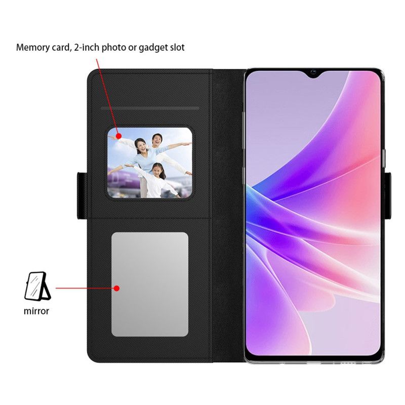 Etui Folio Realme 12 Plus 5g Lustro I Wyjmowany Uchwyt Na Karty