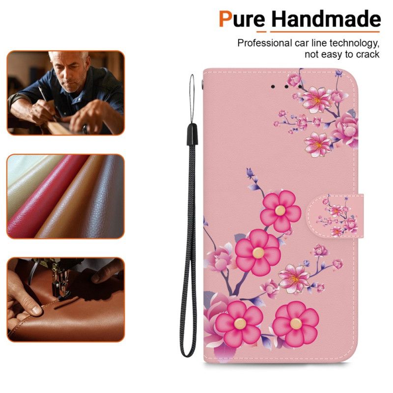 Etui Folio Realme 12 Plus 5g Sakura Z Paskiem Etui Ochronne