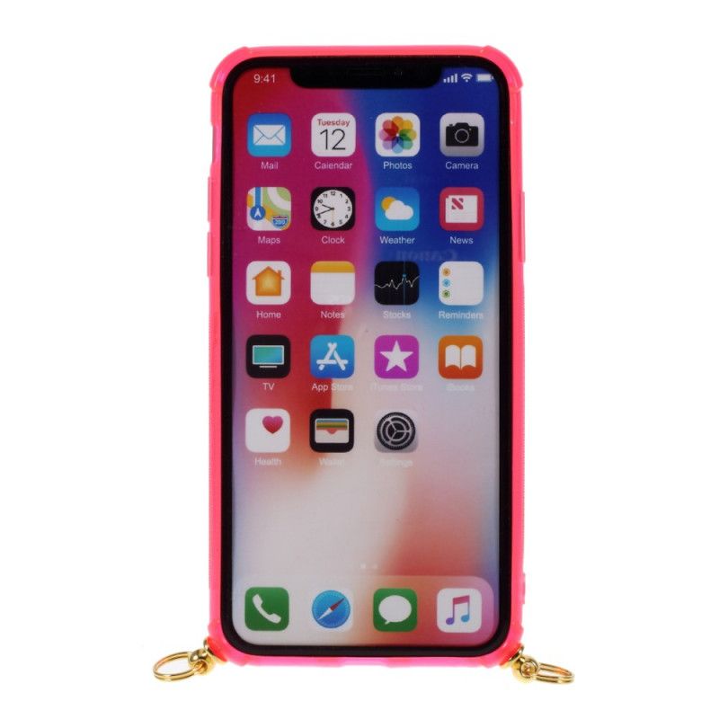 Etui Ze Sznurkiem Do Iphone'A X / Xs Z Uchwytem Na Kartę