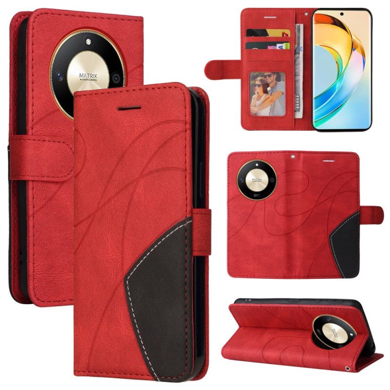 Etui Folio Do Honor X9b / Magic 6 Lite Dwukolorowe Faliste Linie Z Paskiem