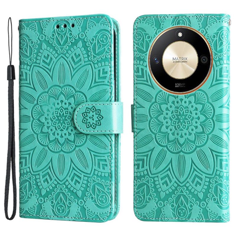 Etui Folio Honor X9b / Magic 6 Lite Kwiatowa Mandala Z Paskiem