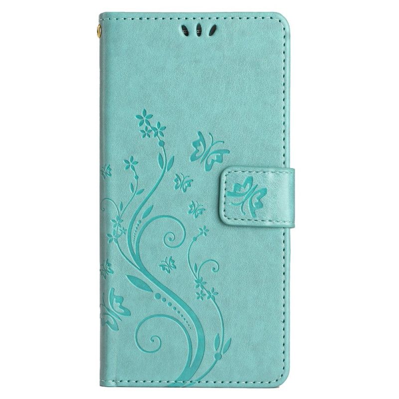 Etui Folio Honor X9b / Magic 6 Lite Wzór W Motyle I Kwiaty Z Paskiem Etui Ochronne