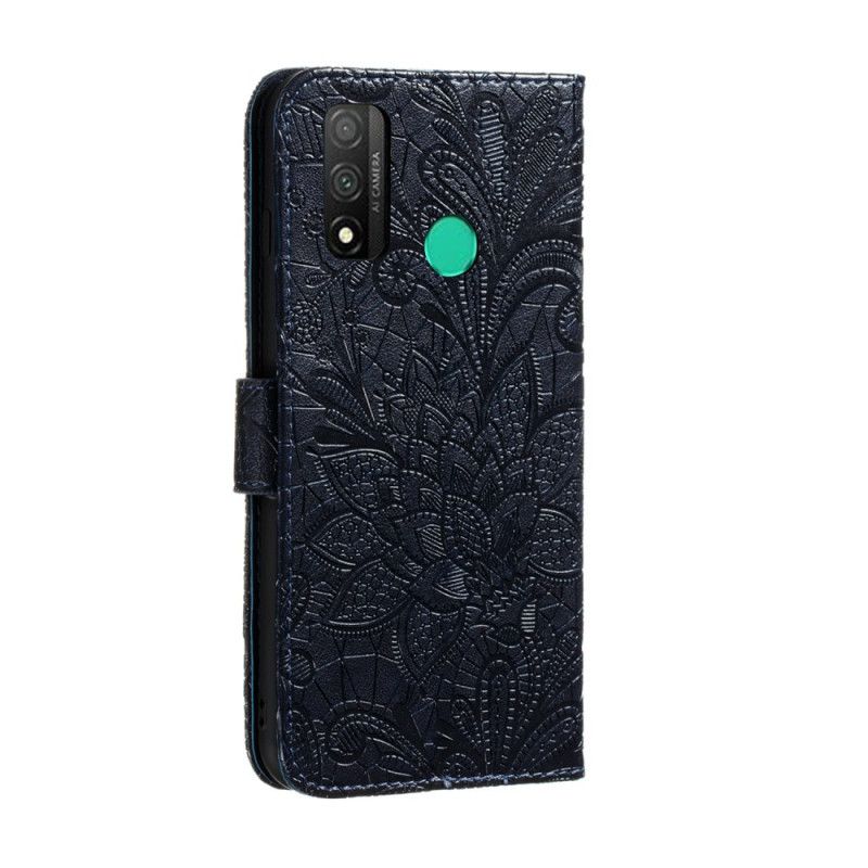 Etui Folio Huawei P Smart 2020 Cyjan Plemienne Stringi W Kwiaty Etui Ochronne