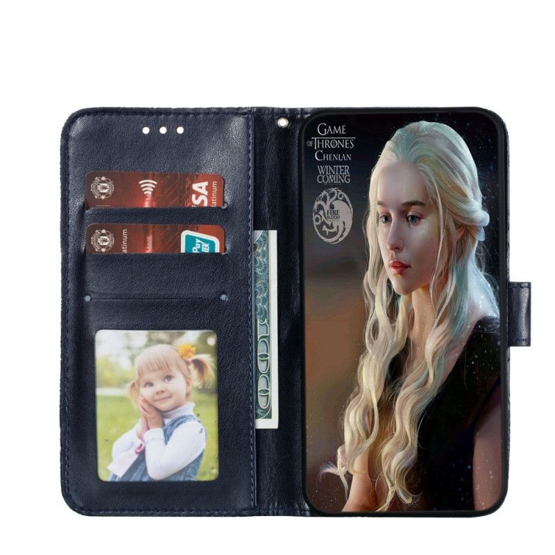 Etui Folio Huawei P Smart 2020 Cyjan Plemienne Stringi W Kwiaty Etui Ochronne