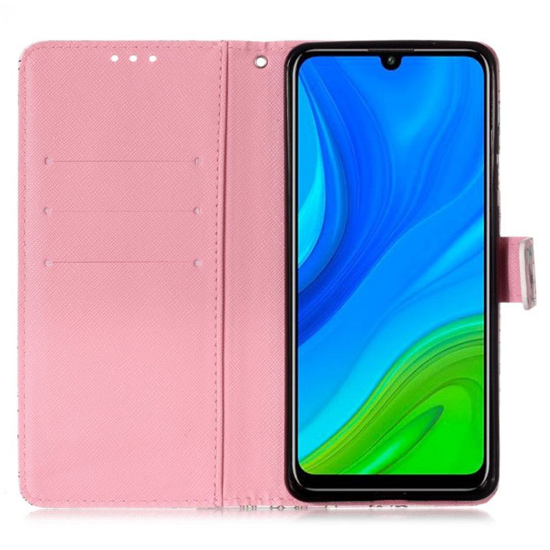 Etui Folio Huawei P Smart 2020 Czerwone Motyle Stringi