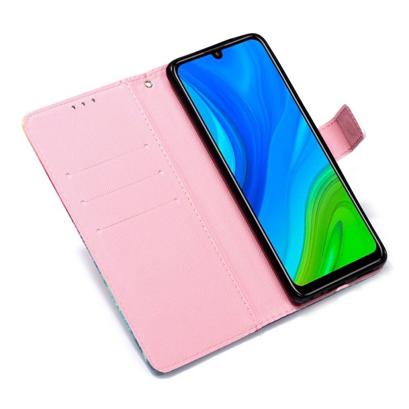 Etui Folio Huawei P Smart 2020 Czerwone Motyle Stringi