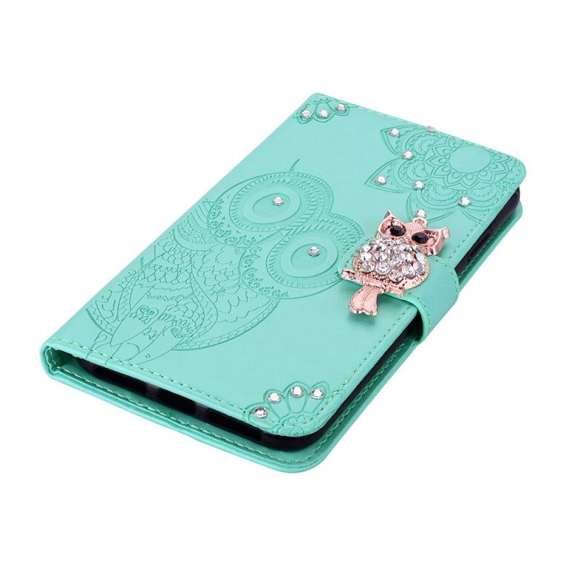 Etui Folio Huawei P Smart 2020 Czerwony Szary Mandala I Urok Sowy