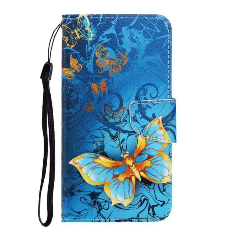 Etui Folio Huawei P Smart 2020 Granatowy Czarny Wersje Motylkowe Ze Stringami