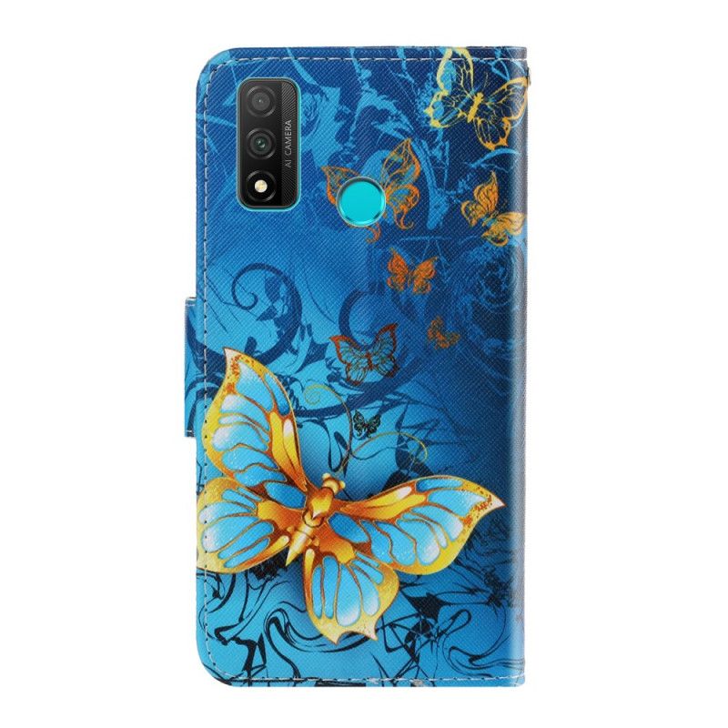 Etui Folio Huawei P Smart 2020 Granatowy Czarny Wersje Motylkowe Ze Stringami