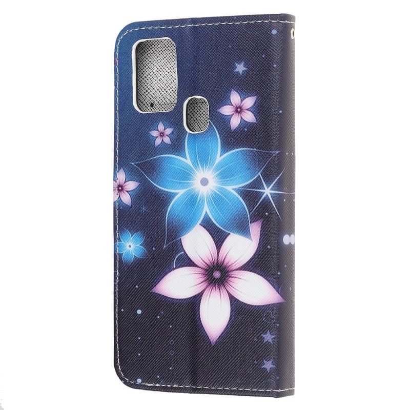 Etui Folio Huawei P Smart 2020 Księżycowe Kwiaty Ze Stringami Etui Ochronne