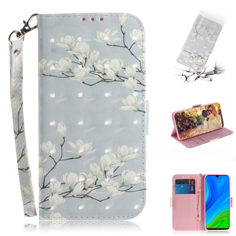 Etui Folio Huawei P Smart 2020 Kwitnące Drzewo Ze Stringami Etui Ochronne