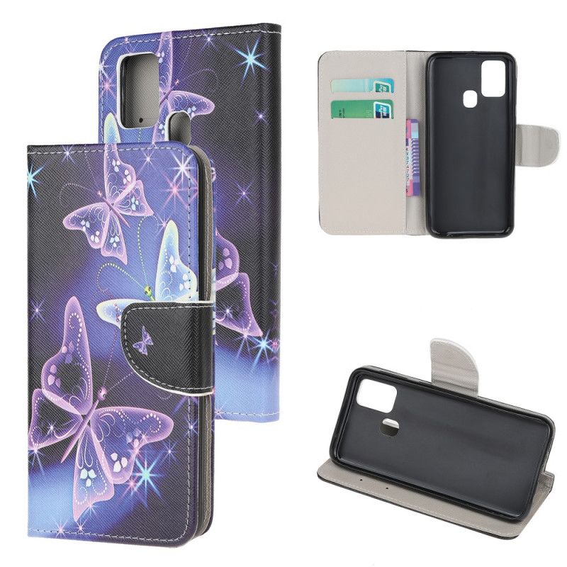 Etui Folio Huawei P Smart 2020 Neonowe Motyle