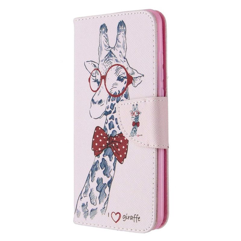 Etui Folio Huawei P Smart 2020 Nerd Żyrafa Etui Ochronne